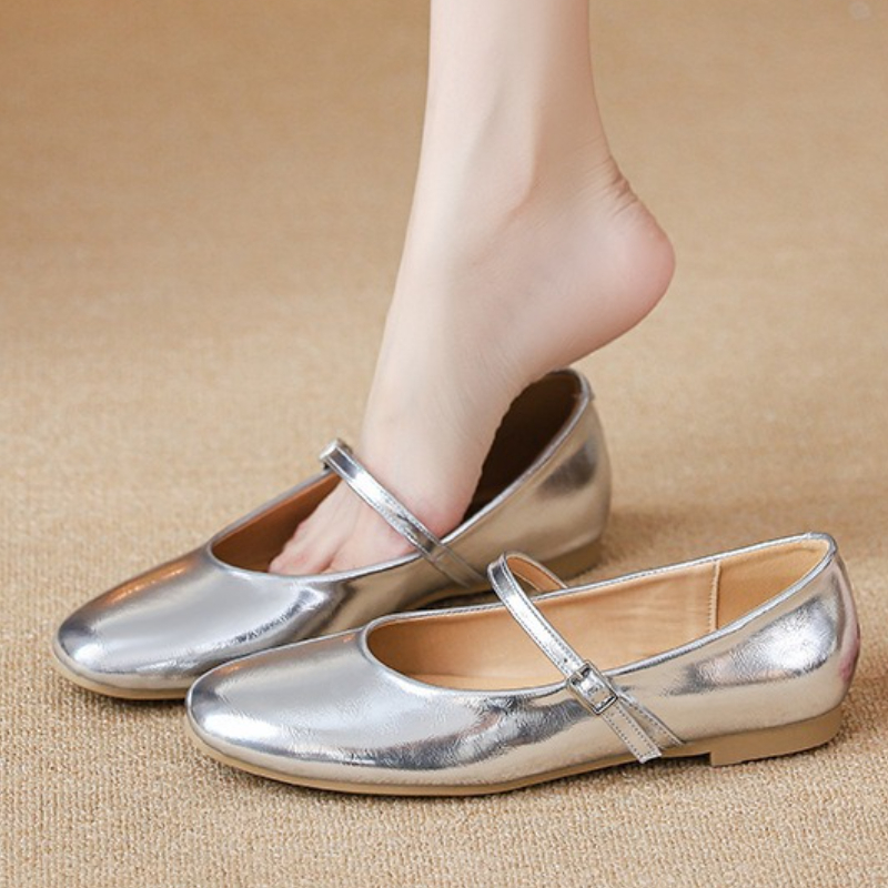 Women Shoes Casual - Gümüş Bale Babetleri Kadın Zarif Mary