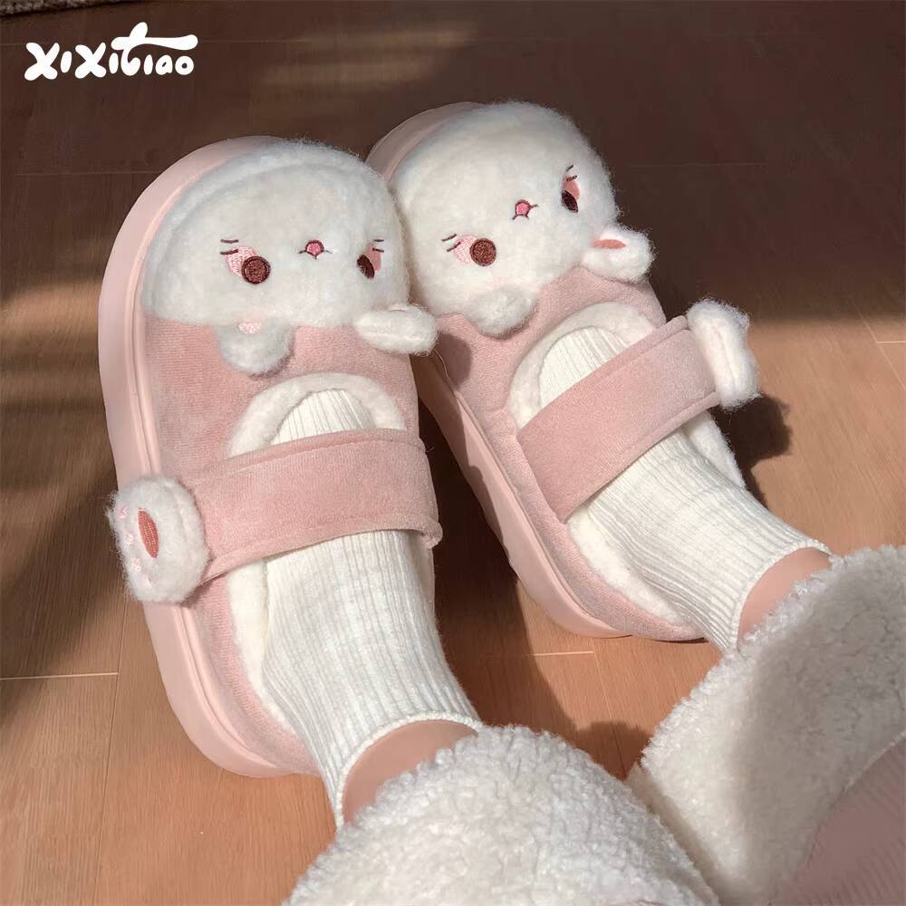 Women'S Shoes For Fall - Kışlık Ev Terlikleri Yumuşak Sevimli Kedi