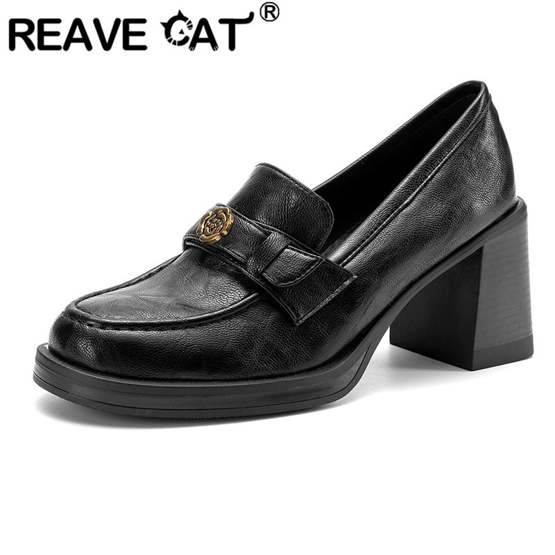 Women'S Shoes Extended Sizes - REAVE CAT Siyah Kadın Topuklu Ayakkabı