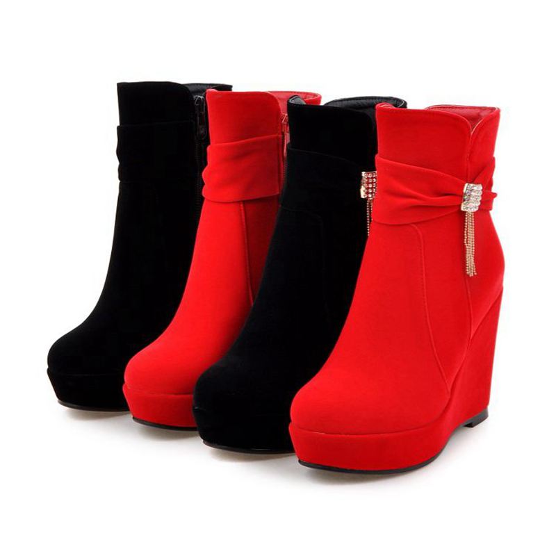 Women'S Shoes Extended Sizes - ORCHALISA Glam Kırmızı Bayan Bilek Boy