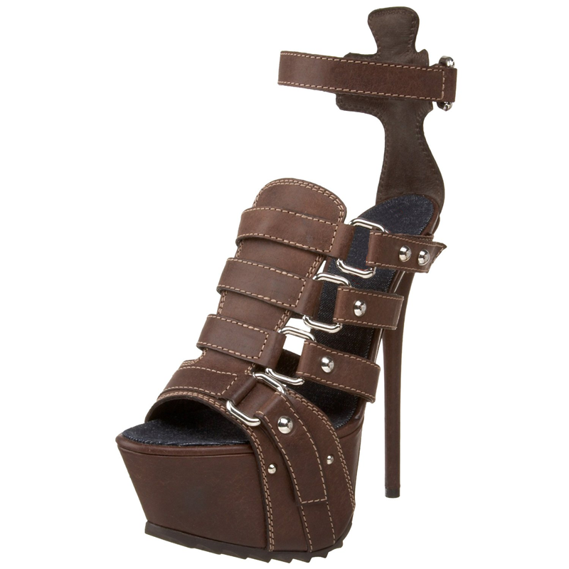 Women'S Shoes Peep Toe - Platform Metal Perçin Tokalı Kayışlı Sandaletler