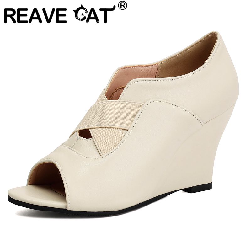 Women'S Shoes Extended Sizes - REAVE CAT Siyah Kadın Sandaletleri Peep