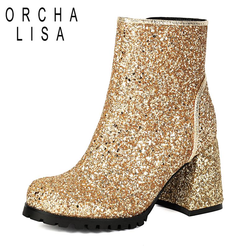 Women'S Shoes Extended Sizes - ORCHALISA Tasarımcı Parıltılı Bayan Bilek Boy