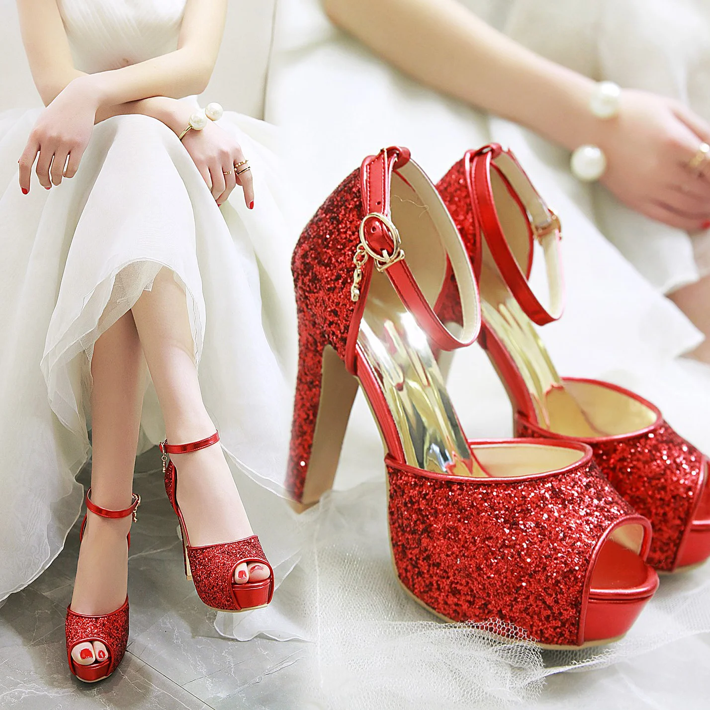 Gümüş Yaz Kadın Yüksek Topuk p - Women'S Shoes Peep Toe incelemesi ve fiyatı