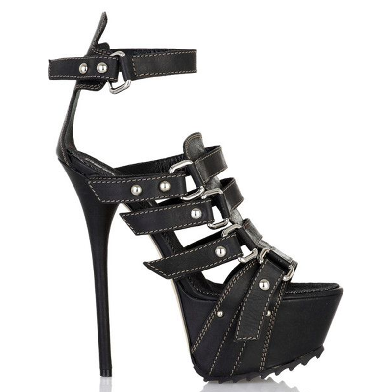 Platform Metal Perçin Tokalı K - Women'S Shoes Peep Toe incelemesi ve fiyatı